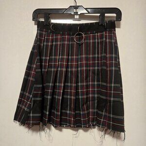 Current Mood Dolls Kill Dress Code Plaid Mini Skirt green/red/white size XS